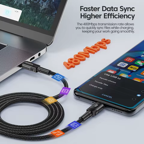 Toocki 100W Type C to USB C Cable PD 3.0 Quick Charge 4.0 Fast Charging Type C to Type C for iPhone 15 Macbook Samsung Xiaomi 8 best sales samsung cable - №4
