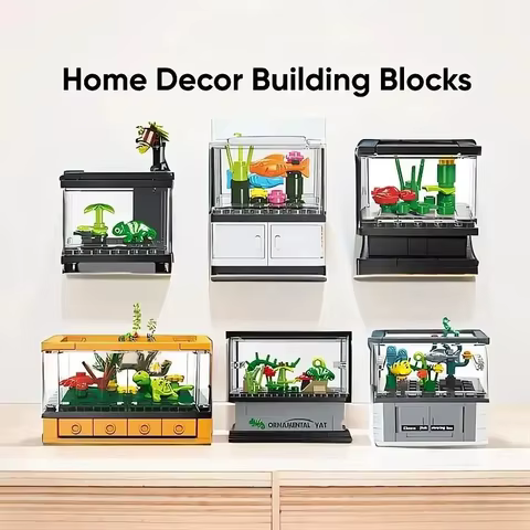 Micro Fish Tank Series Building Blocks Set Clownfish Lobster Display Box Model Children Creative Diy Educational Bricks Toys 12 best sales lego fish tank - №4
