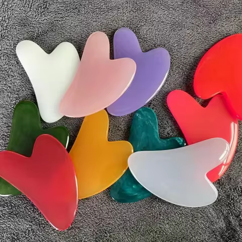 1pc Heart Shape SPA Massage Beeswax Gua sha Scraping Massage Scraper Face Massager Acupuncture Guasha Board Massager for face 10 best sales gusha facial - №9