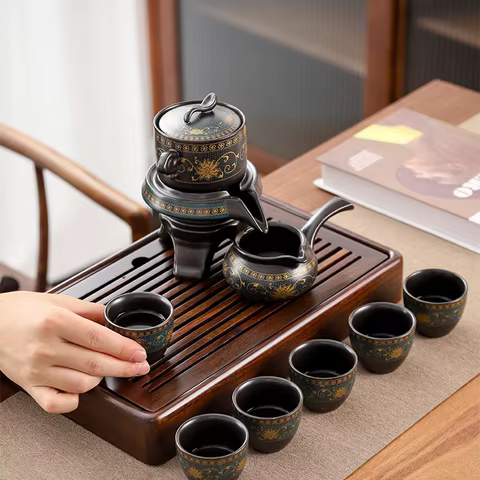 Chinese Tea Set Ceramic Kungfu Tea Set With Pattern Tea Pot And Cup Kit Multifunctional Travel Teapot Gift For Friends Family 8 best sales tea set porcelain - №4