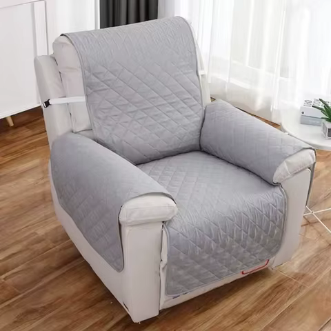 Solid Color Recliner Sofa Cover Dogs Pets Kid Anti-Slip Chair Covers Anti-wear Armchair Slipcovers Furniture Protector 10 best sales recliner cover - №10