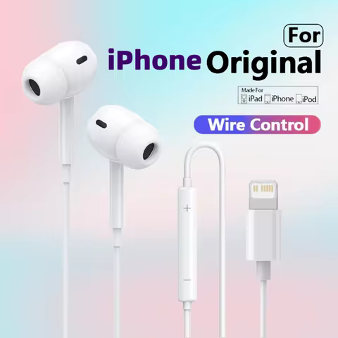 For iPhone Original Earphones For iPhone 14 13 12 11 Pro Max Mini 8 7 6s Plus X XS XR SE in-ear Wired Earbuds 10 best sales apple iphone handsfree - №10