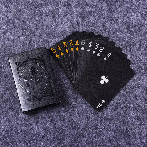 Color Black Gold Playing Card Game Card Group Waterproof Poker Suit Magic Dmagic Package Board Game Gift Collection 8 best sales yugioh token - №1