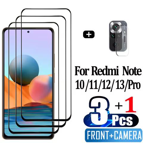 Pelicula, Front Tempered Glass For Xiaomi Redmi Note 14 10 11 12 13 Pro 5G Screen Protectors Redmi Note 12S 11S 10S cristal templado Note10 S protector pantalla Note11 verre trempé Redmi Note12 Pro Plus Camera Film 12 best sales redmi note 10 pro glass - №2