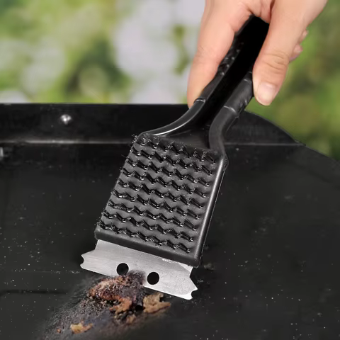 Barbecue Brush Multifunctional Barbecue Cleaning Brush BBQ Stainless Steel Barbecue Wire Oven and Grill Cleaning Brush 6 best sales grill cleaning brush - №6