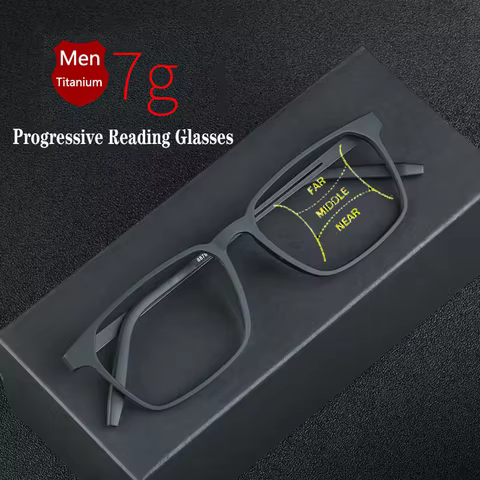 Pure Titanium Multifocal progressive reading glasses men women near and dual-use Anti-Blue Light automatic adjustment Eyewear 10 best sales pure titanium - №1