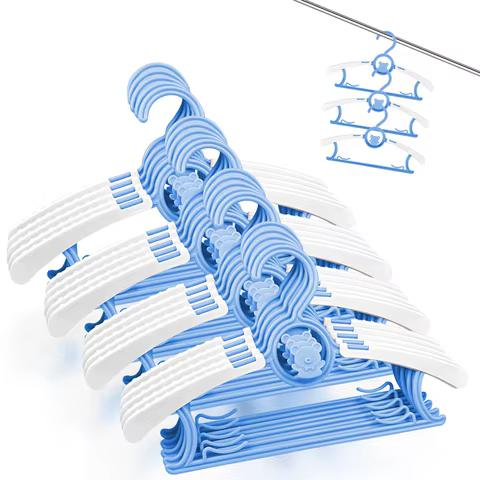 Non-slip Baby Clothes Hanger Adjustable Storage Hangers Plastic Multi-Functional Clothes Hanger, Clothing Store,Family 6 best sales hangers baby - №5