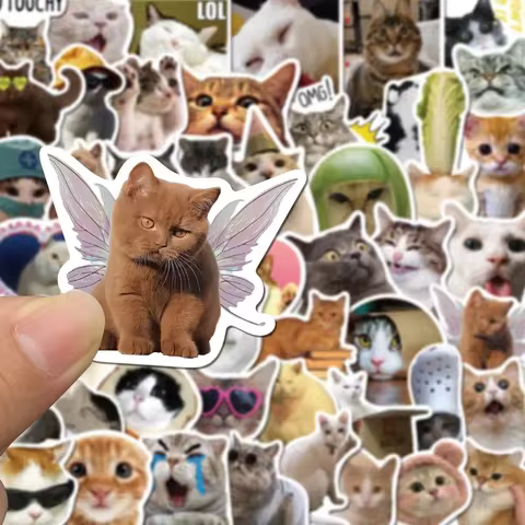 50/100PCS Kawaii Love Cat Stickers Aesthetic Children's Korean Decoration Scrapbooking Stationery School Supplies for Kids 8 best sales cat lovers - №3