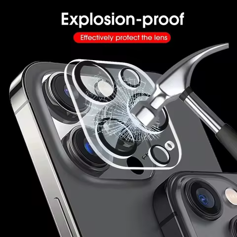 1-5Pcs Tempered Glass for iPhone 16 15 14 13 Pro Max Plus Mini Camera Lens Protector Black Circle Protective Lens Film Cover 12 best sales photo album 9x13 - №2