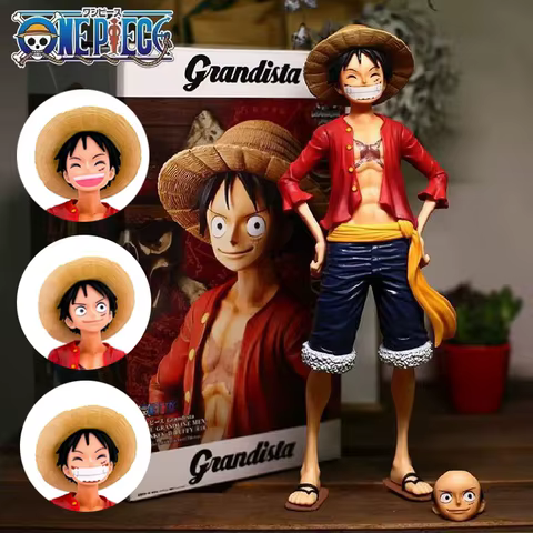 NEW 28cm One Piece Anime Figure Confident Smiley Luffy Three Form Face Changing Doll Action Figurine Model Toys Kits 12 best sales figurine luffy - №2