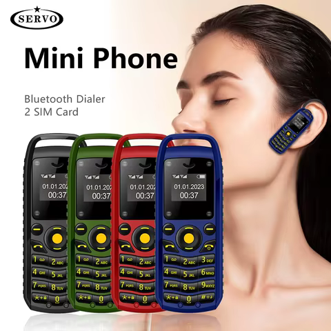SERVO B25 Button Mini Mobile Phone 2 SIM Standby Bluetooth Dialing Surround Wear Blacklist Smallest Backup Cellphones for Sports 10 best sales phone with buttons - №2