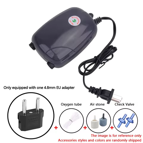 1PC Aquarium Air Pump Fish Tank Mini Compressor Single Double Outlet with Check Valve Tube Aquatic Accessories 220V 3W 5W 10 best sales aquarium air compressor - №5