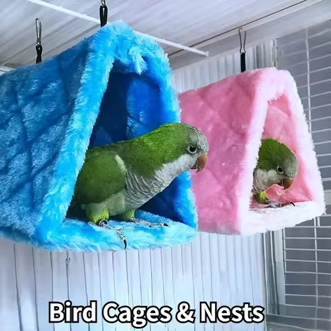 Pet Bird Parrot Cages Warm Hammock Hut Tent Fashion Bed Hanging Cave for Sleeping and Hatching Cage Decoration 8 best sales zebra finch bird - №5