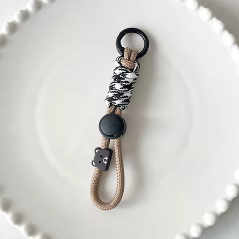 Fashion Keyring Creative Braided Lanyard Keychain For Phone Case Women Anti Lost Knot Rope Strap Car Key Chains Diy Accessories 10 best sales elastic keychain - №7