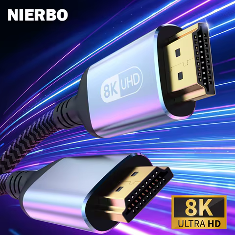 NIERBO HDMI 2.1 Cable HDMI Cord 8K 60Hz 4K 120Hz 48Gbps EARC ARC HDCP Ultra High Speed HDR for HD TV Laptop Projector PS4 PS5 10 best sales hdr - №3