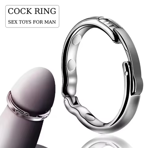 Magnetic Piercing Cock Ring Male Penis Testis Bondage Penis Rings Delayed Ejaculation Rings Penis Stimulation Sex Toys for Gay 10 best sales male torture - №6
