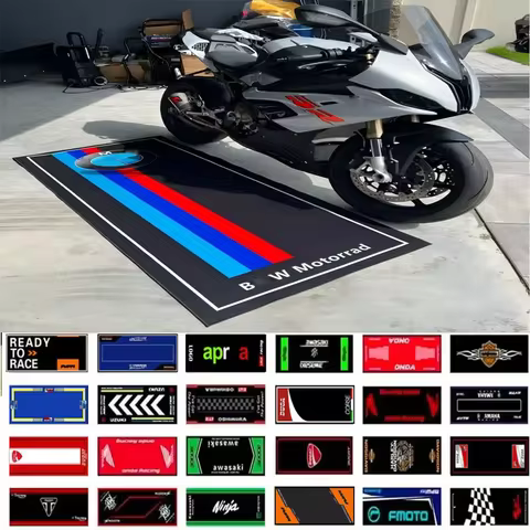 Motorcycle Carpet Polyester Parking Mat Display Carpet Racing Bicycle Carpets Mat Anti-slip Bedside Rugs Customized Display Rug 12 best sales motorcycle carpets - №1