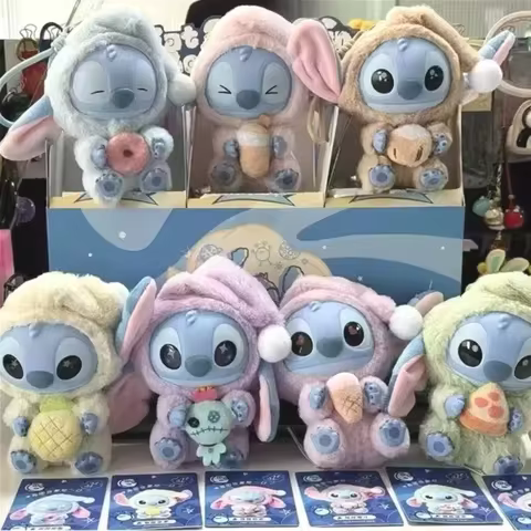 HOT!kawaii Stitch Blind Box Bag Eat Some Thing Before Sleep Series Vinyl Pendant Cute Doll Mystery Box Fluffy Doll Surprise Gift 10 best sales mini brands - №7