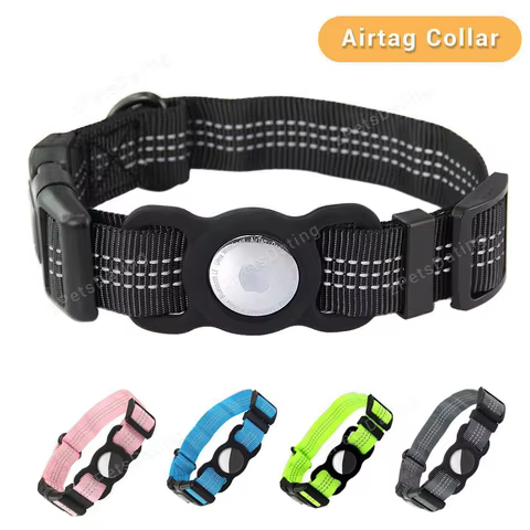 Airtag Dog Collar Adjustable For Apple Airtag Silicone Case Designer Collar For Small Medium Large Dog Pet GPS Accessories 8 best sales air tag dog collar - №6