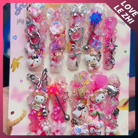 8 best sales hello kitty fake nails - №5