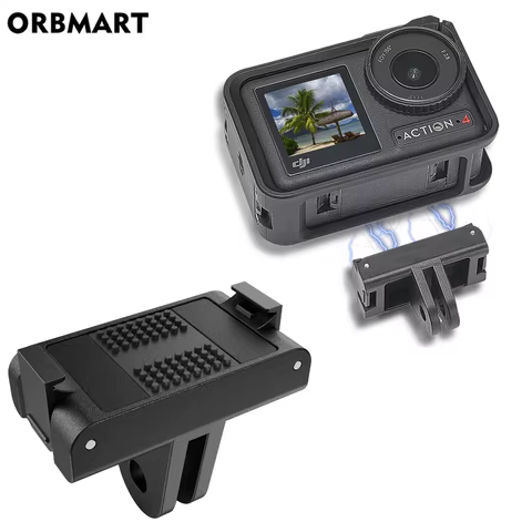 For DJI OSMO Action 4 3 5 Pro Camera Magnetic Fork Adapter Quick Release Adapter Extension Mount Base Accessories Accessory 8 best sales insta360 go 3 - №7