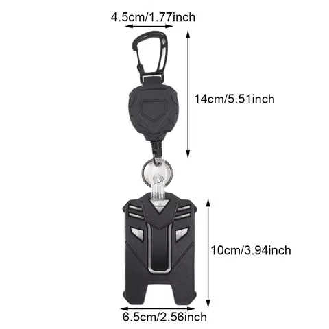 New Badge Holder Carabiner Keychain Tactical ID Holder Retractable Reel Mountaineering Buckle Multiple Tools Accessories 8 best sales id badge reels - №4