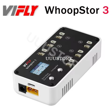 NEW VIFLY WhoopStor 3 V3 6 Ports 1S LIPO LiHV Battery Charger Discharger Storage LCD TYPE-C DC TX60 For FPV Drone BT2.0 PH2.0 12 best sales dji air 2s charger - №8