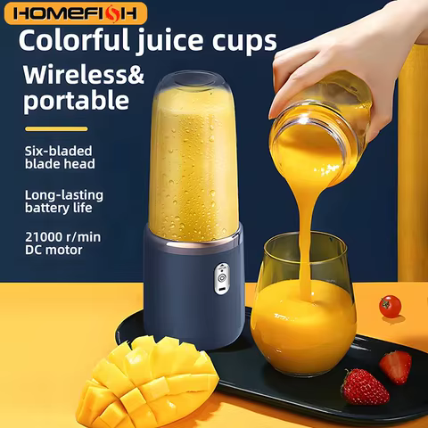 Portable Juicer Blender 400ml Electric Fruit Juicer USB Charging Lemon Orange Fruit Juicing Cup Smoothie Blender Machine 2cups 8 best sales jbl 300 - №8