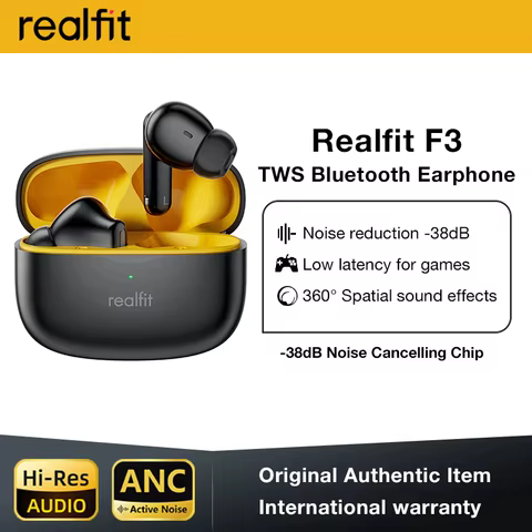 Realfit F3 ANC Active Noice Cancellation Bluetooth Earphones ENC Call HIFI Stereo Superb Bass Wireless Earbuds Sport Gaming 8 best sales revomax - №6