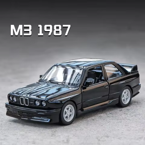 1/36 BMW M3 1987 Alloy Toys Car Model Metal Diecasts Toy Vehicles Authentic Exquisite Interior Pull Back 2 Door Opened Kids Gift 10 best sales car wash toy - №5