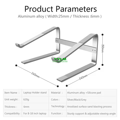 Aluminum Laptop Stand Notebook Riser Holder For Macbook Air 13 iPad Pro Dell HP Lenovo Xiaomi Computer Tablet Support Ordinateur 6 best sales lenovo keyboard - №6