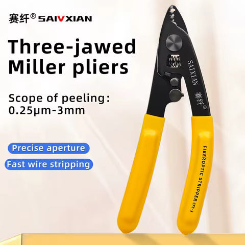SAIVXIAN CFS-3 Three-port Fiber Optical Stripper Pliers Wire Strippers for FTTH Tools Optic Stripping Plier Tool 12 best sales fiber optics - №6