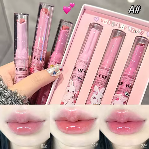 Gege Bear Garden Pink Rabbit Solid Lip Gloss Moisturizing Watery Colored Lip Balm Long-lasting and Tender Lip Balm 12 best sales ball lip balm - №11