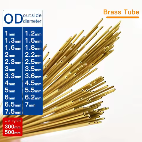 Brass tube OD1-7.5mm length300 500mm Round Brass alloy Pipe Straight Small outer diameter finish draw precise thickness 0.2-3 6 best sales mini pipe - №3