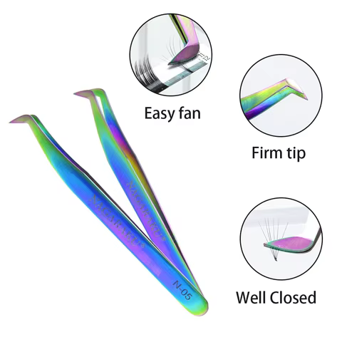 NAGARAKU Stainless Steel Straight Curved Nail Tools Volume Eyelash Accurate Tweezers Nippers Pointed Clip Set Makeup Tools 6 best sales eyelash accessories - №5