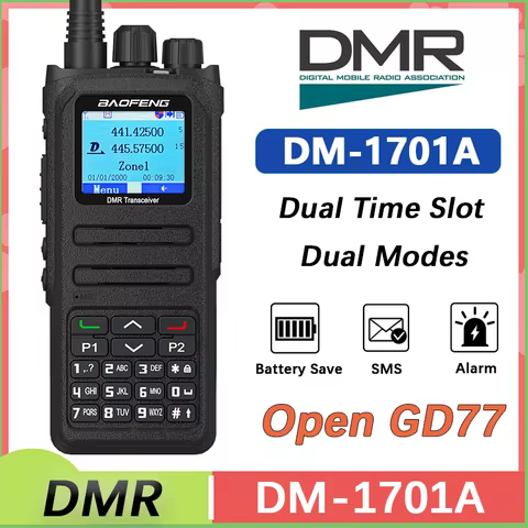 Baofeng DMR DM-1701A Digital Radio Walkie Talkie Dual Modes Analog DM-1701 Open GD77 VHF UHF Dual Times Slot Tier 1+2 Ham Radios 10 best sales 1701 baofeng - №7