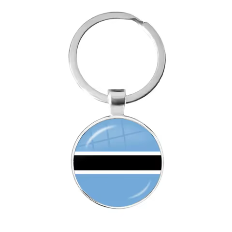 Botswana,Namibia,Swaziland,Madagascar,Malawi,Mayotte National Flag Keychain 25mm Glass Cabochon Key Rings For Gift 12 best sales madagascar toy - №12