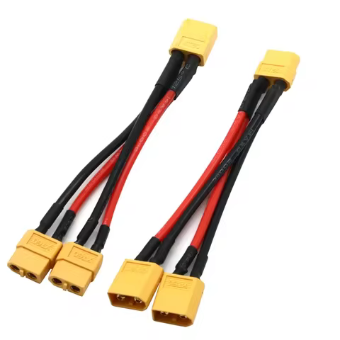 Silicon wire XT60 parallel battery connector male/female cable double extension Y splitter/RC battery motor with 3 way 14AWG 8 best sales drone dji phantom 3 - №7