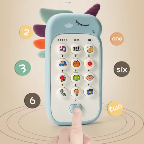 Baby Phone Toy Music Sound Telephone Sleeping Toys With Teether Simulation Phone Kids Infant Early Educational Toy Kids Gifts 10 best sales pink mobile phone - №1