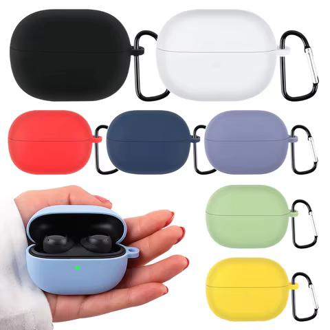 For Xiaomi Redmi Buds 3 Lite Case Liquid Silicone Earphone Cases For Redmi Buds 3 Buds3 Lite Youth Edition Cover Funda With Hook 12 best sales redmi buds 3 case - №7