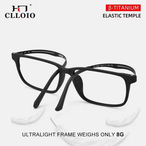 CLLOIO High Quality UltraLight Pure Titanium Anti Blue Ray Reading Glasses Myopia Hyperopia Optical Glasses Prescription Eyewear 10 best sales pure titanium - №4