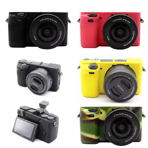 Silicone Armor Skin Case Camera Bag Body Cover Protector for Sony Alpha A6000 A6100 A6300 A6400 A6500 A6600 A5100 A5000 Cameras 8 best sales cage for sony a5100 - №3