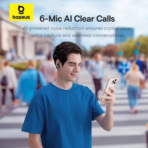 Baseus EP10 Pro ANC Earbuds Wireless Bluetooth 6.0 Earphones 50dB Realtime Adaptive Headphones 6 Mic Hi-Res LDAC IP55 Ear buds 10 best sales usb type c wireless adapter - №9