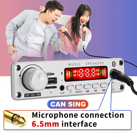 NEW 200W Amplifier Bluetooth DIY MP3 WAV Decoder Board DC 12V 100W Wireless Car USB MP3 Player TF Card Slot USB FM with Mic 8 best sales fm mike - №4