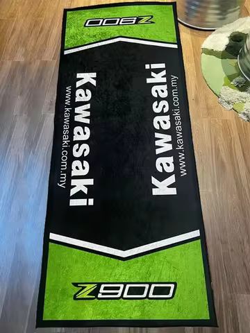 Garage Mat Motorcycle Carpet Racing Cool Moto Display Kawasaki Carpet for Kawasaki Motorcycle Area Rug Anti-slip Floor Decor Rug 12 best sales motorcycle carpets - №3