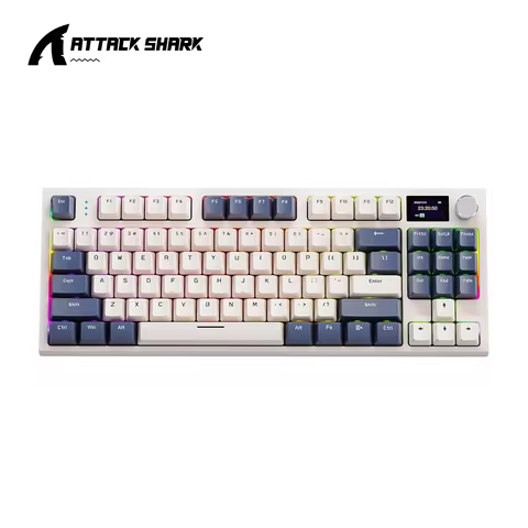 Attack Shark K86 Wireless Mechanical Keyboard,RGB TFT Screen ,Hot Swap, Metal Knob,Tri-mode Connectivity,macro Gaming Keyboar 10 best sales macro keys - №10