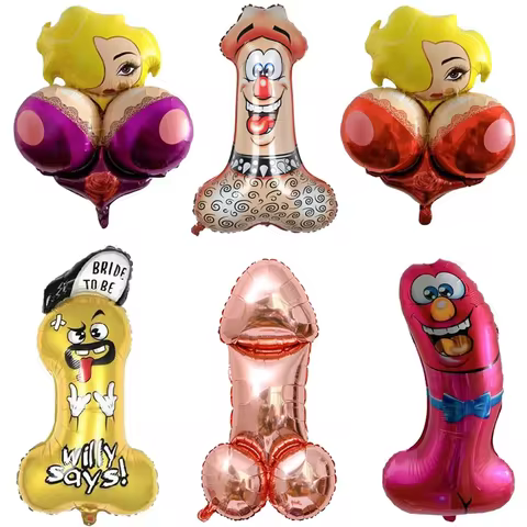 Willie Shape Foil Balloons Funny Sex Products Balloon Bachelorette Party Inflatable Penis Ballons Adult Party Decoration 8 best sales penis balloon - №6