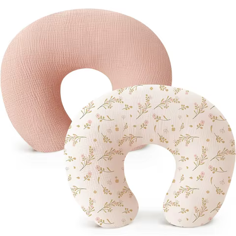 2PCS/set Nursing Pillow Cover for Breastfeeding Pillows Ultra-Soft Muslin Cotton Baby Nursing Pillow Fits Newborn Feeding Pillow 6 best sales baby pillow cover - №3
