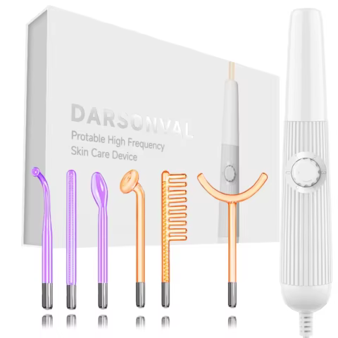 Darsonval New High Frequency Facial Machine Skin Therapy With 6 Neon & Argon Wands Remove Wrinkles Acne Facial Therapy Wand 6 best sales radio frequency face - №4
