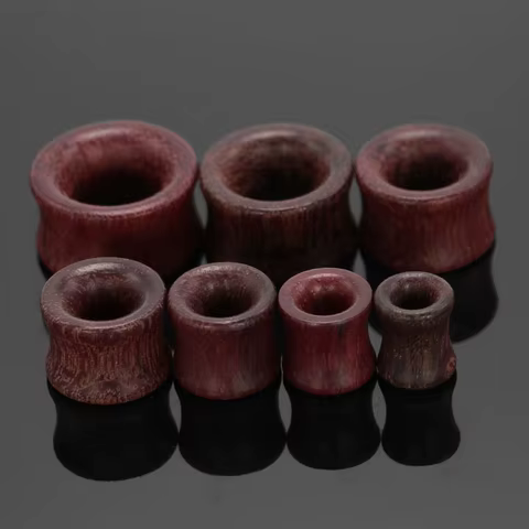 2pcs fashion flesh tunnels ear plugs big gauge piercing expander brown Bubinga rose wood 8mm-20mm piercing body jewelry for men 6 best sales lewitt - №2